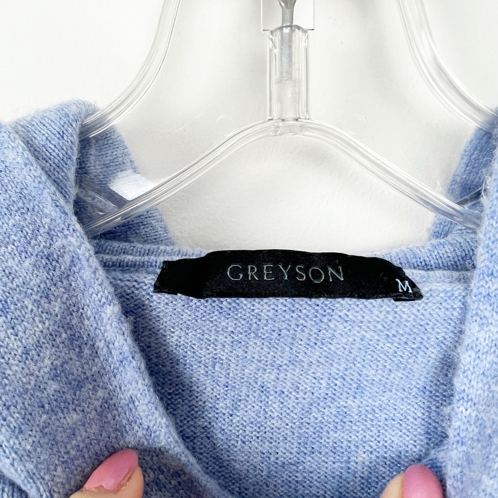 Greyson Cashmere Blue Hoodie Sweater M - Picture 2 of 4